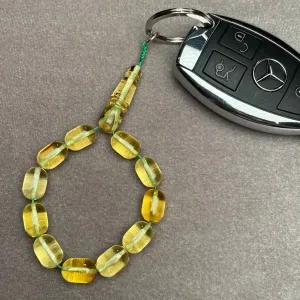 TRANSPARENT AMBER KEYCHAIN 8,1x11,7mm 9,5g
