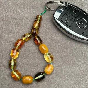 TRANSPARENT AMBER KEYCHAIN 9x12,1mm 11,2g