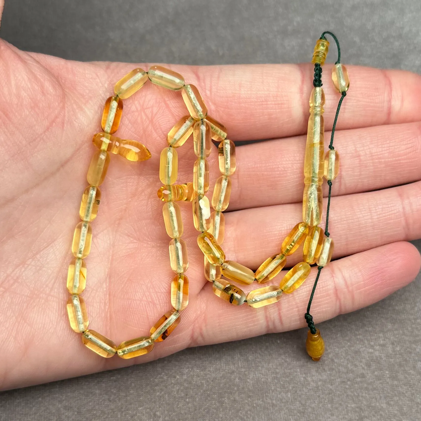 TRANSPARENT AMBER MISBAHA 4,6x9,4mm 5,6g