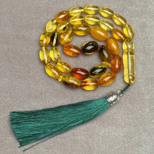 TRANSPARENT AMBER MISBAHA 9,5x15,5mm 32,3g
