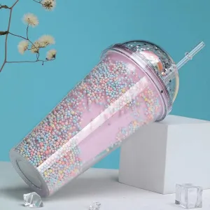 Twinkle Bubble Bliss: Eco-Friendly Kids' Straw Cup 0.5ML