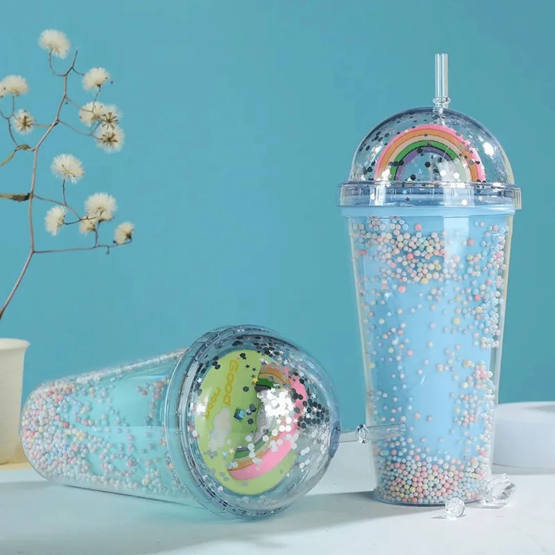 Twinkle Bubble Bliss: Eco-Friendly Kids' Straw Cup 0.5ML