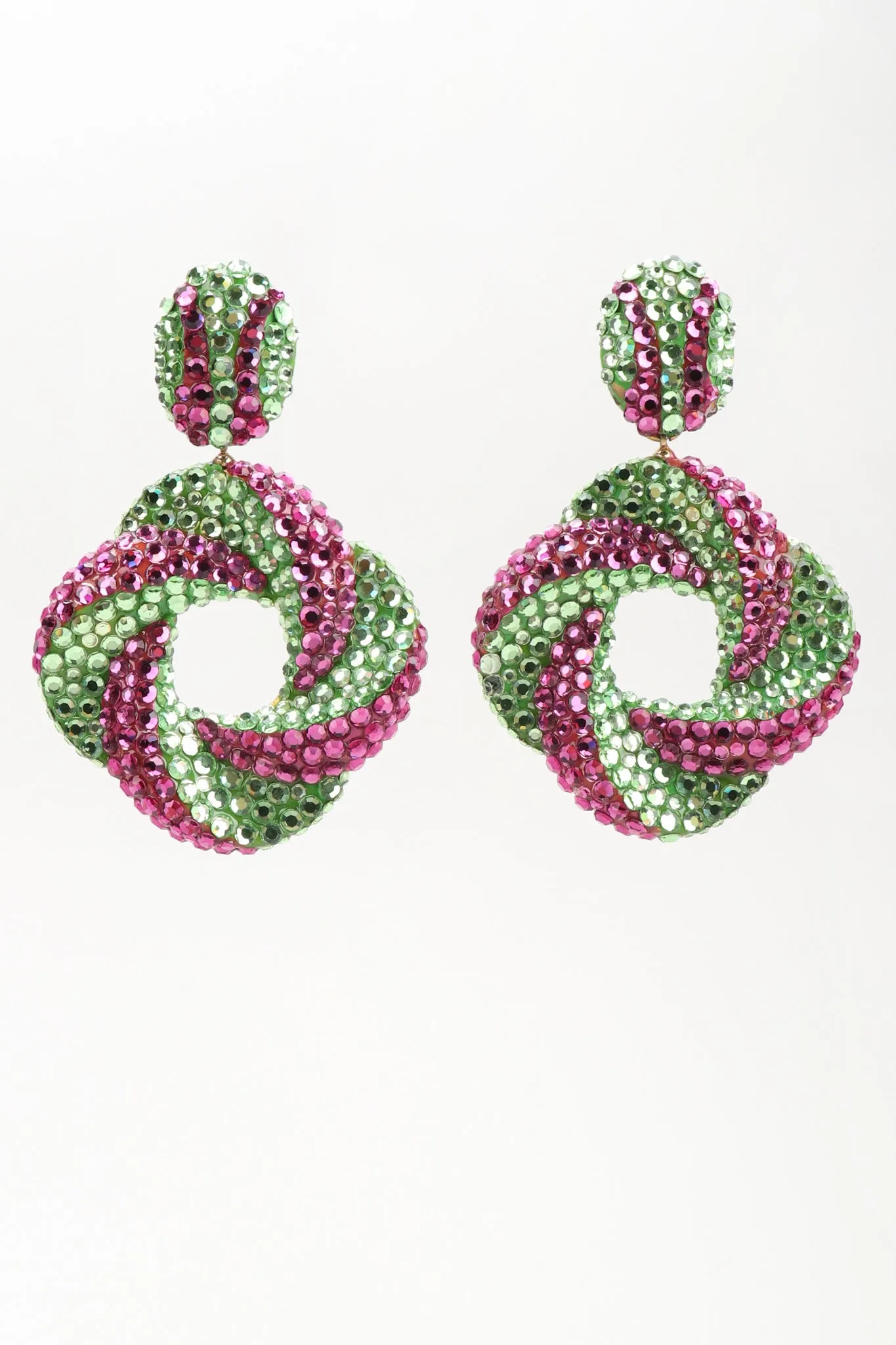 Two-Tone Swirl Hoop Earrings