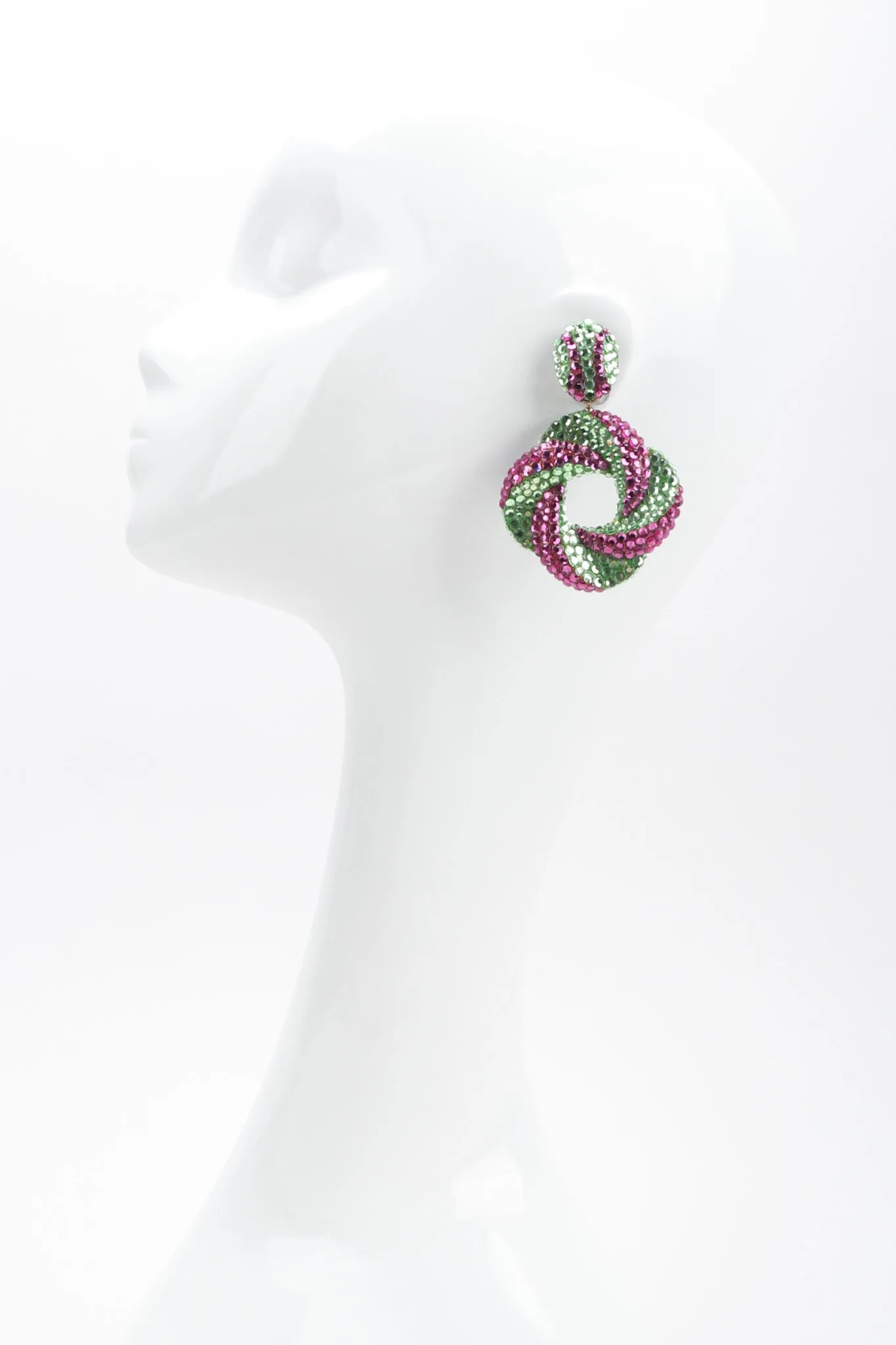 Two-Tone Swirl Hoop Earrings