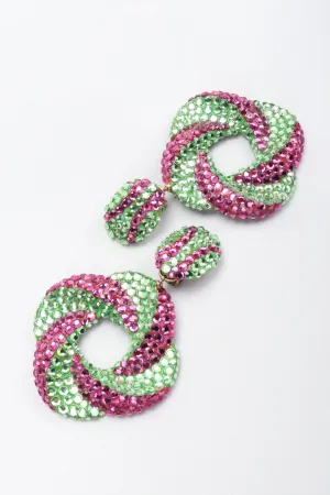 Two-Tone Swirl Hoop Earrings