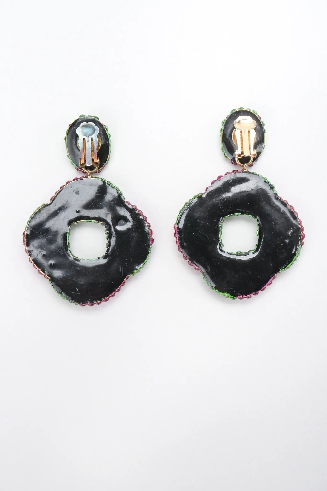 Two-Tone Swirl Hoop Earrings