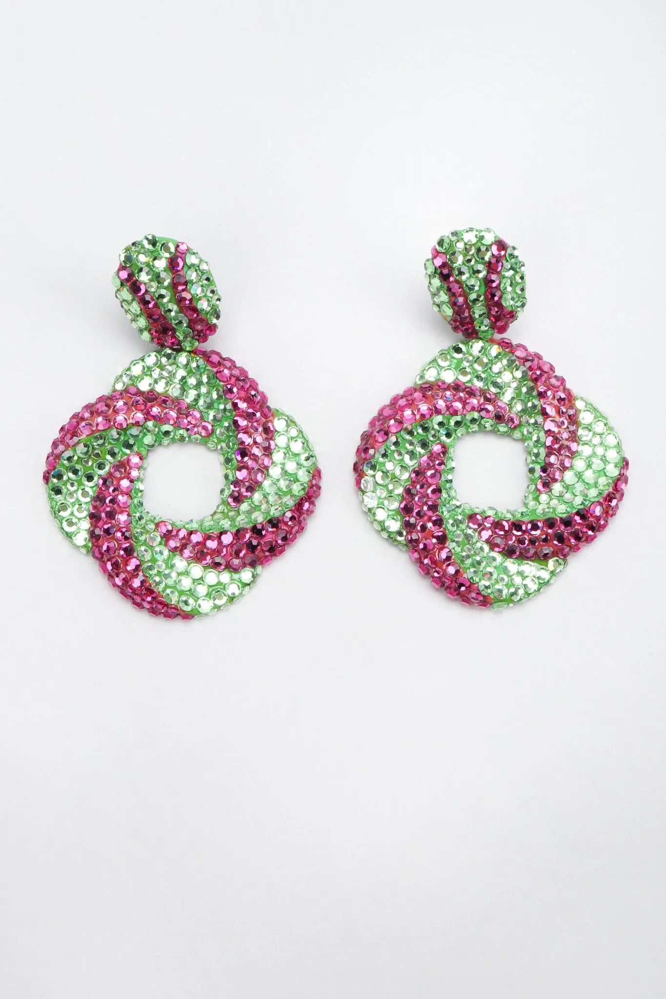 Two-Tone Swirl Hoop Earrings
