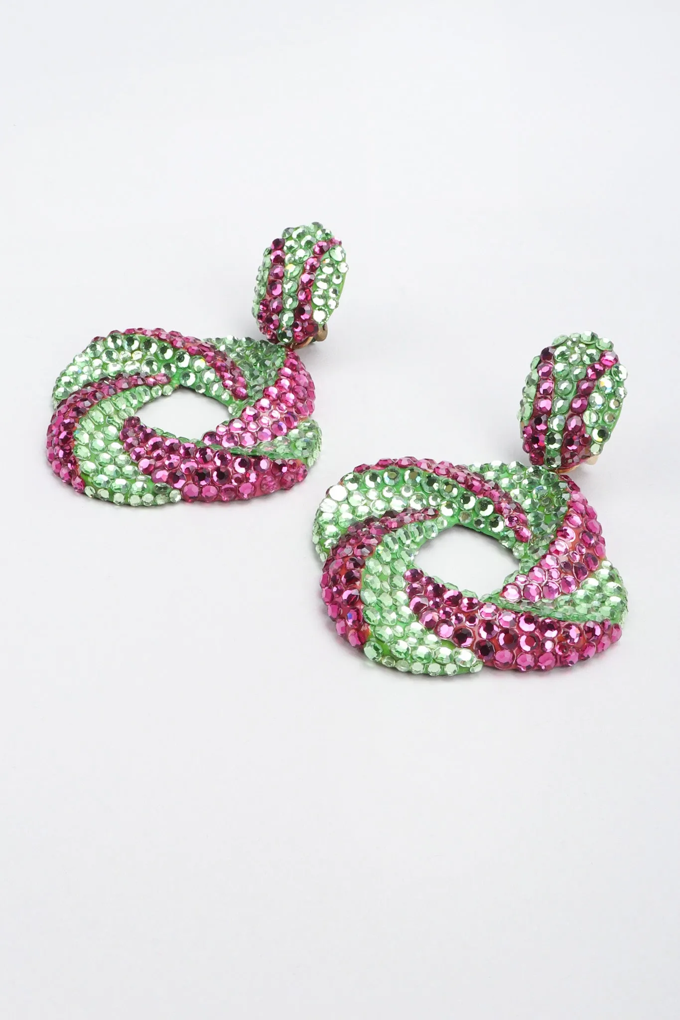 Two-Tone Swirl Hoop Earrings
