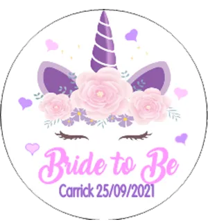'Unicorn' Theme Personalised Bride to Be