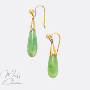 Victorian Jade Teardrop Earrings