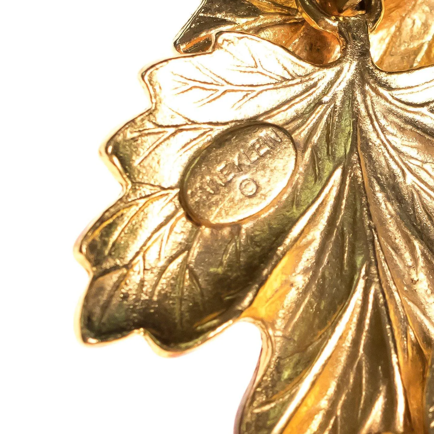 Vintage Anne Klein Couture Gold and Amber Leaves Statement Necklace