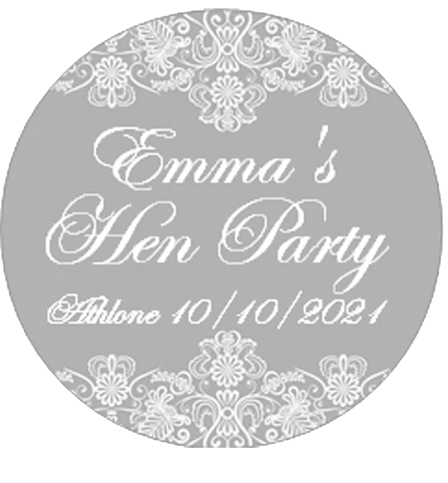 Vintage Lace Personalised Badge in Grey or Peach