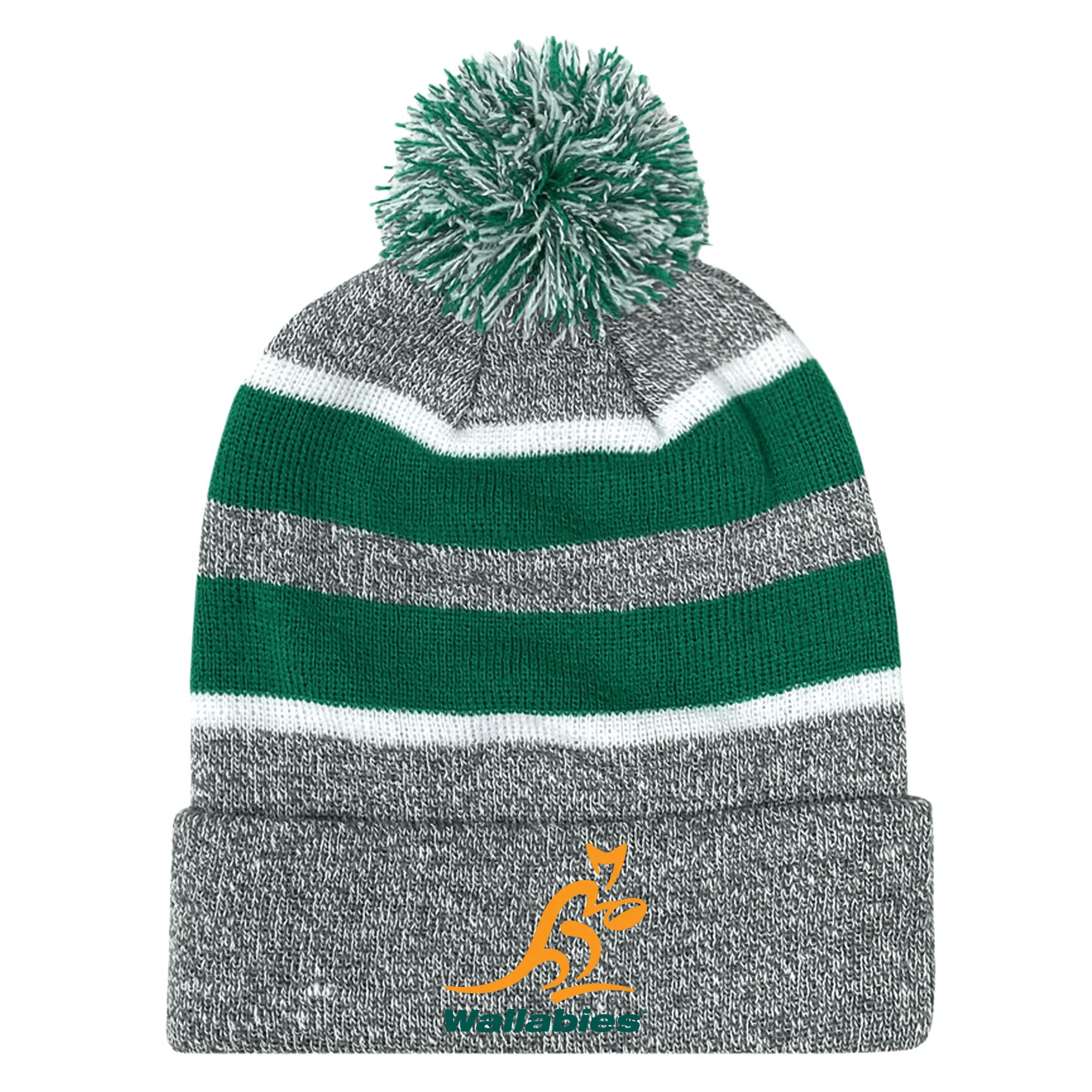 Wallabies Rugby Hooped Pom-Pom Beanie