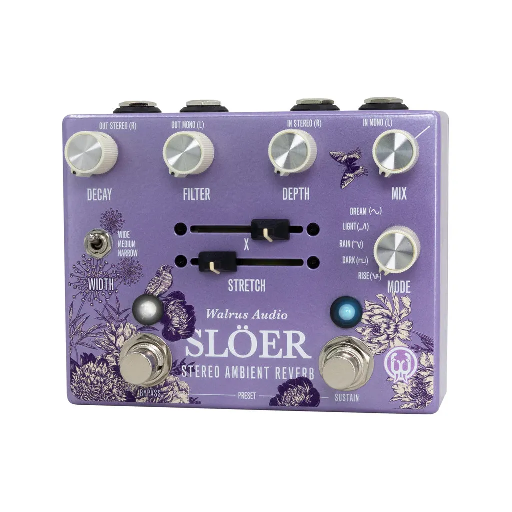 Walrus Audio SLOER Stereo Ambient Reverb Guitar Effects Pedal, Floral Series 2024