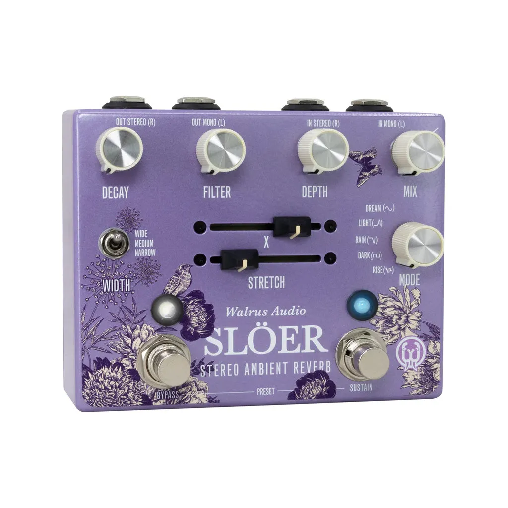 Walrus Audio SLOER Stereo Ambient Reverb Guitar Effects Pedal, Floral Series 2024