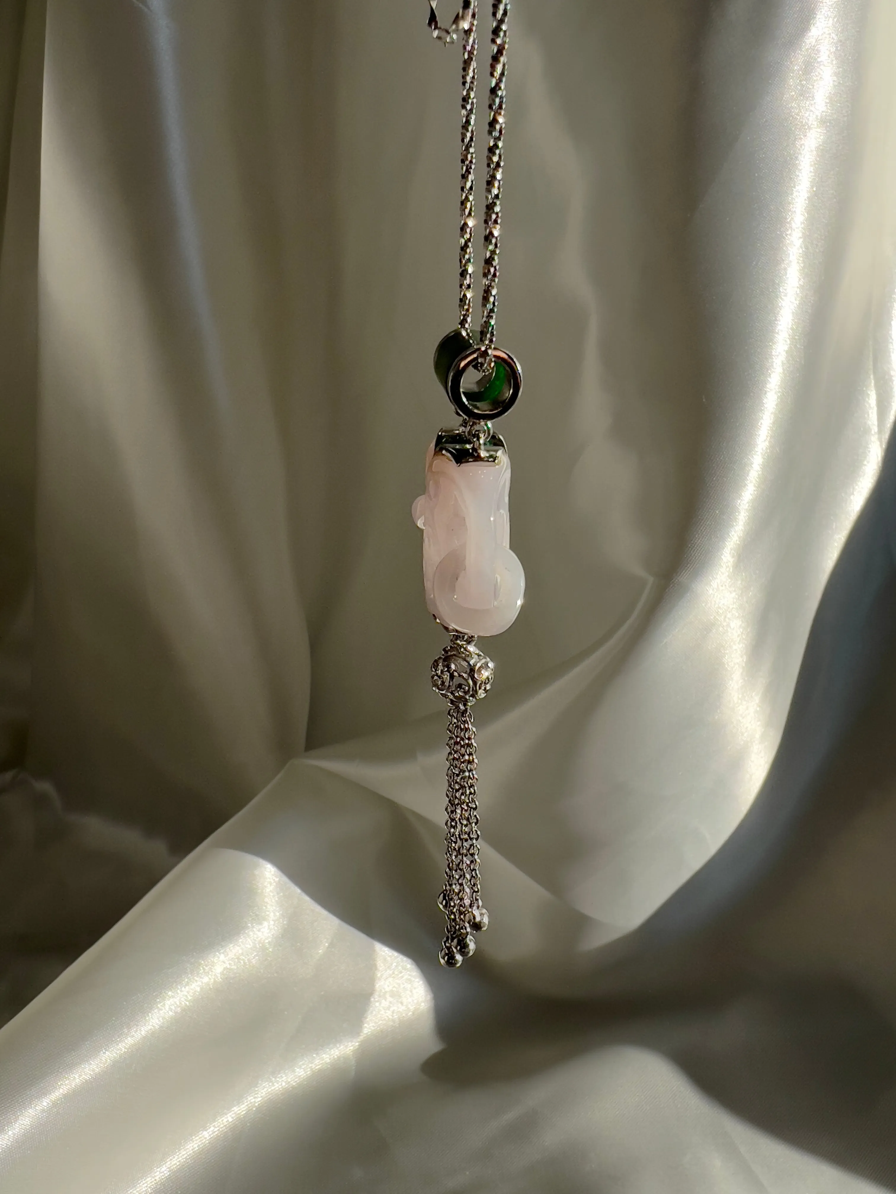Water Jadeite Jade Amulet Pendant Necklace