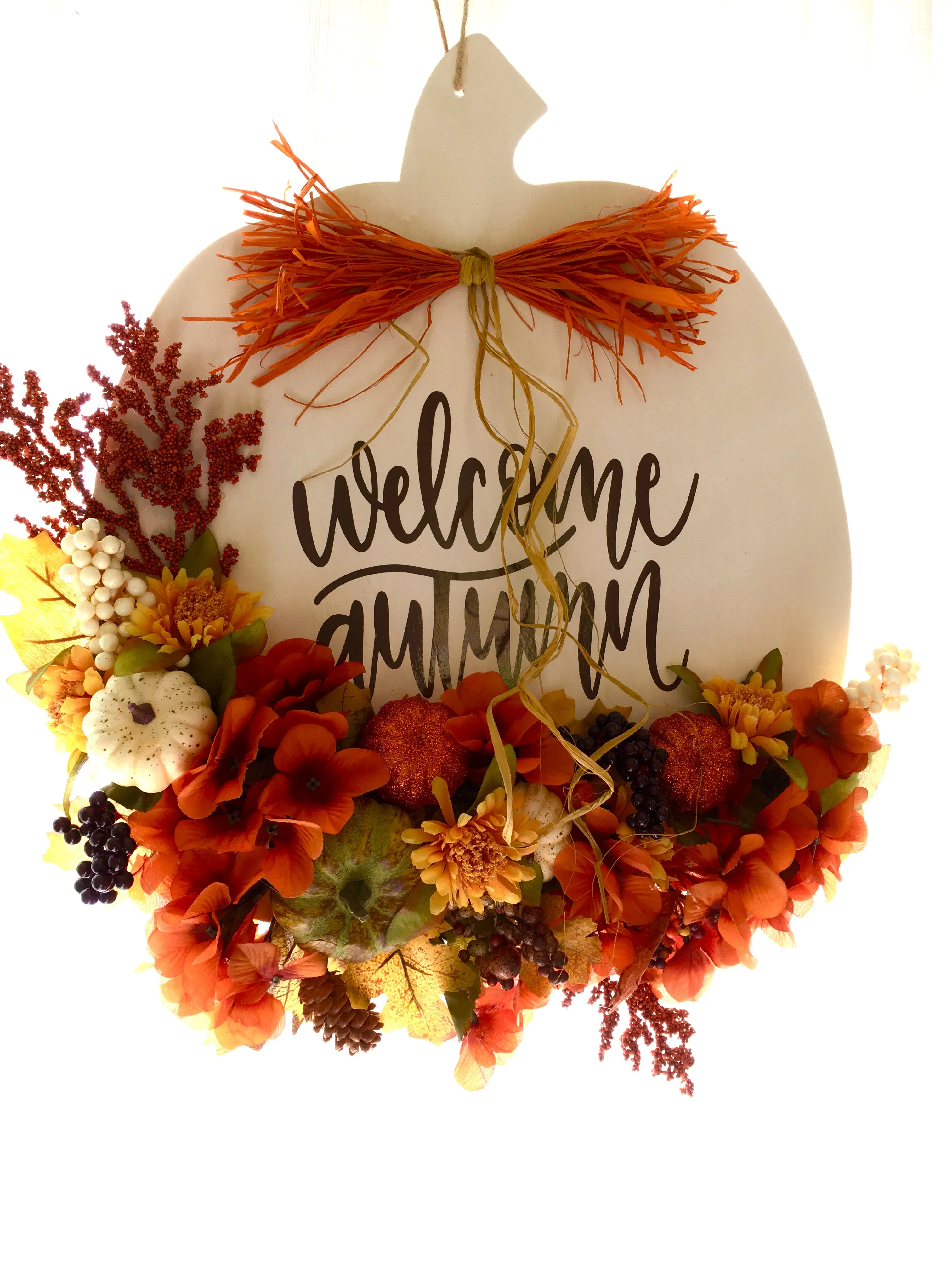 Welcome Autumn Pumpkin Wreath 20" L x 20" W