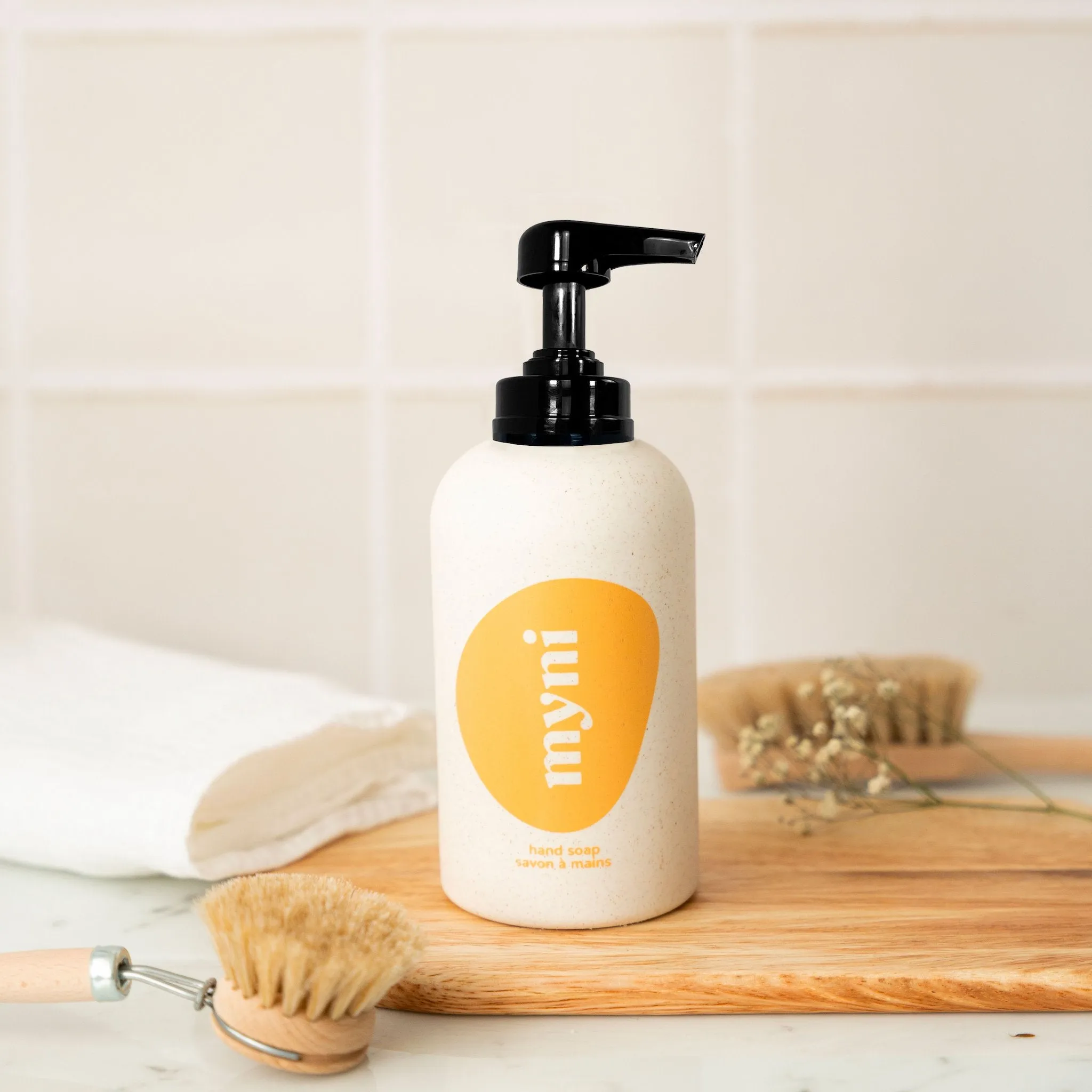Wheat straw liquid hand soap bottle