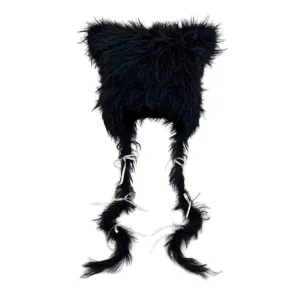 Y2k Cat Ears Braid Plush Hat