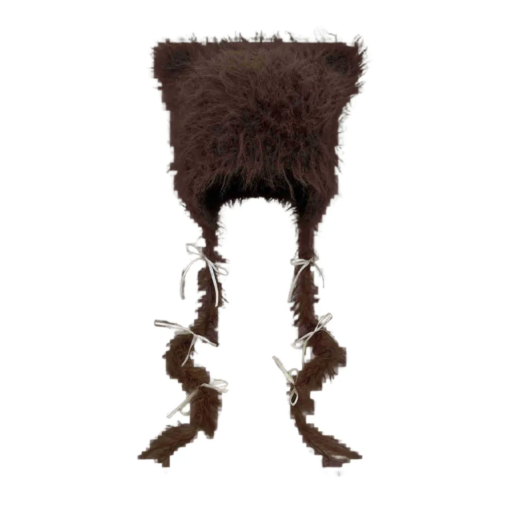 Y2k Cat Ears Braid Plush Hat