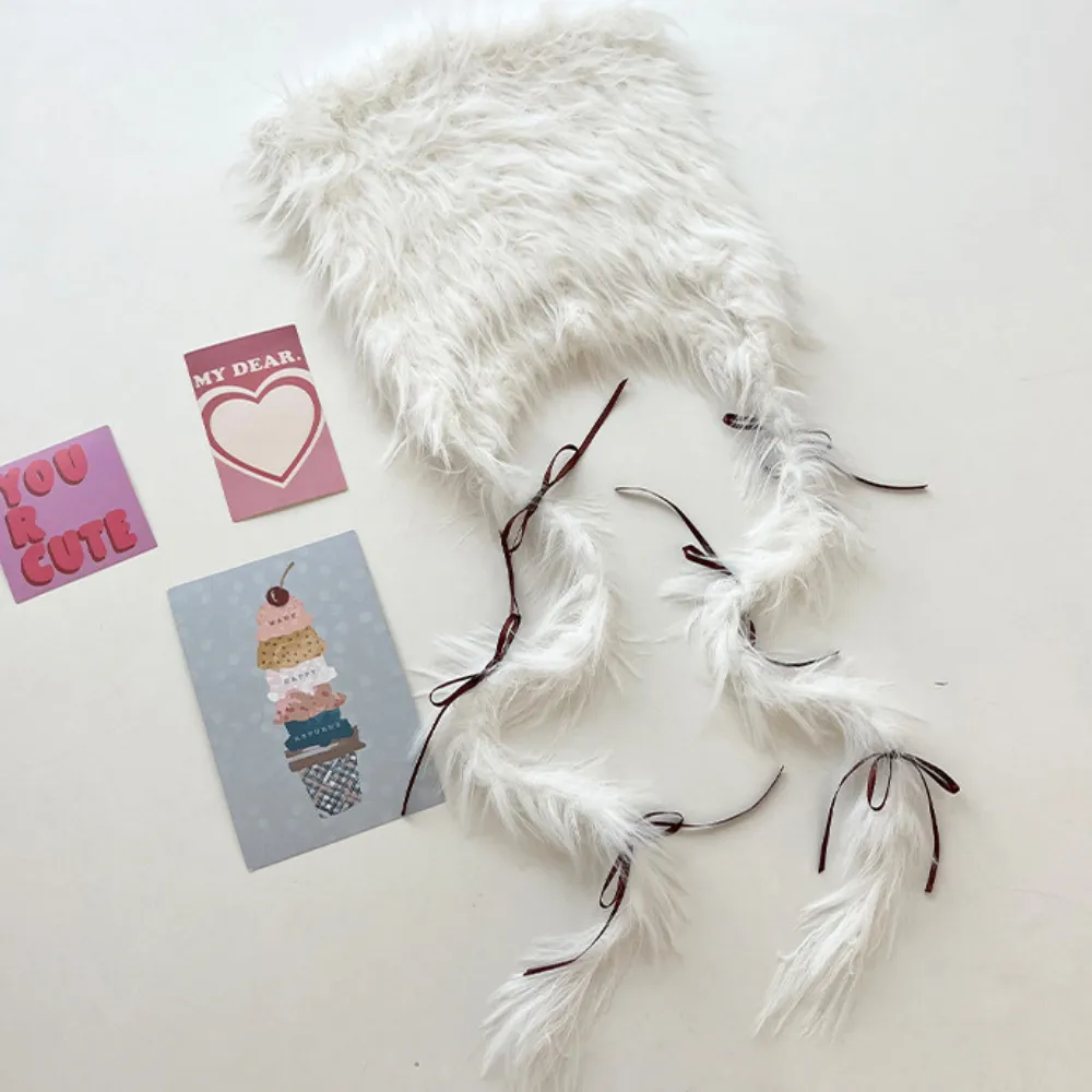 Y2k Cat Ears Braid Plush Hat