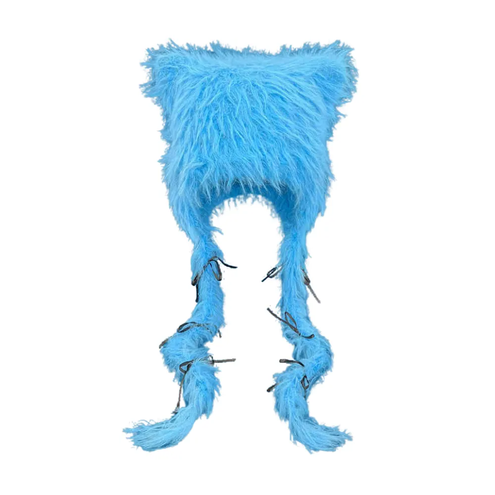 Y2k Cat Ears Braid Plush Hat