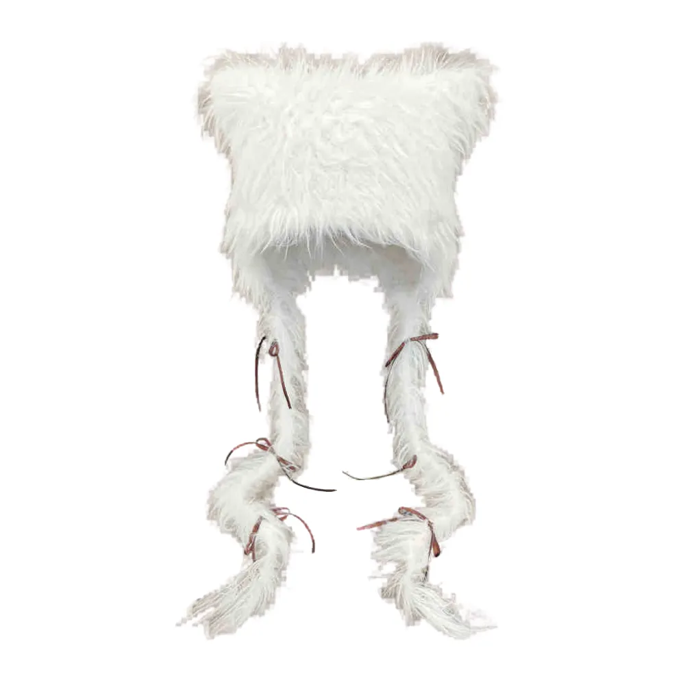 Y2k Cat Ears Braid Plush Hat