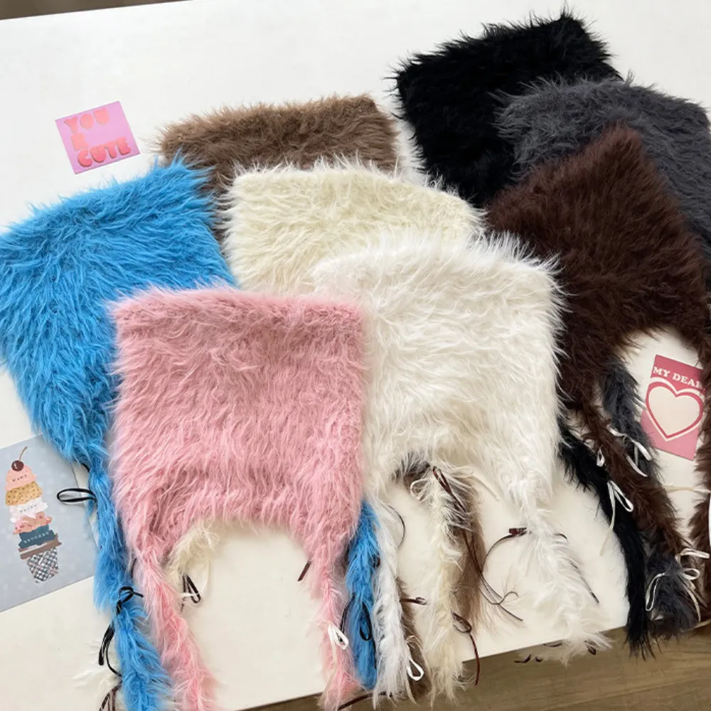 Y2k Cat Ears Braid Plush Hat