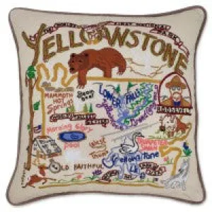 Yellowstone Hand-Embroidered Pillow