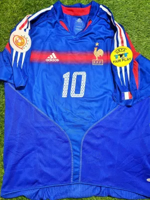 Zidane France 2004 EURO CUP PLAYER ISSUE Home Jersey Shirt Maillot XL SKU# 600397 TRI001