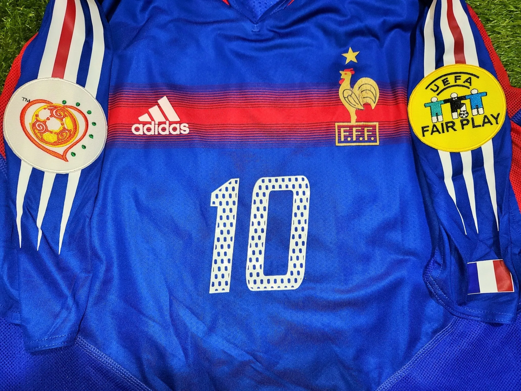 Zidane France 2004 EURO CUP PLAYER ISSUE Home Jersey Shirt Maillot XL SKU# 600397 TRI001